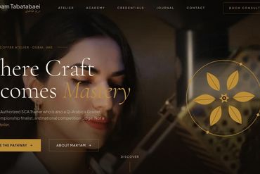 maryamtabatabaei.com, the site TOND built for Maryam Tabatabaei's coffee-training atelier in Dubai